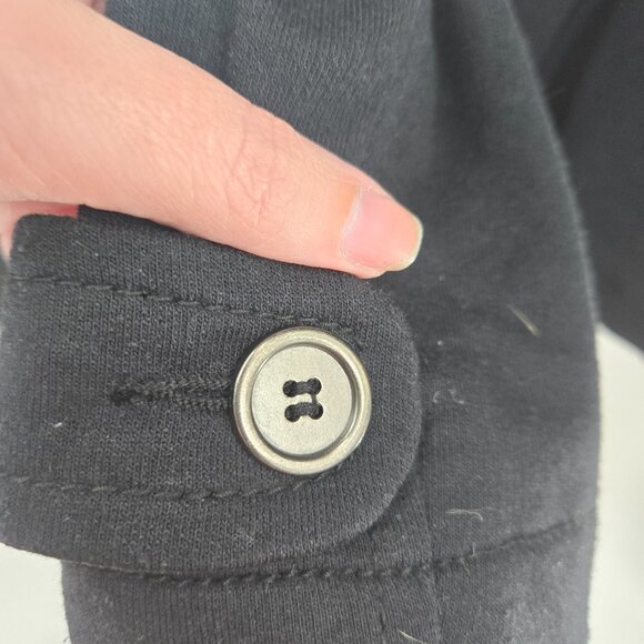 H&M Cotton Blend Black White Lined Double Breasted Crop Jacket Size 2 - Picture 9 of 14